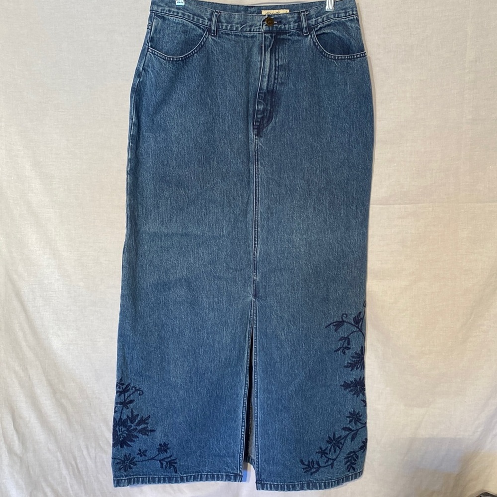 Eddie Bauer maxi denim skirt